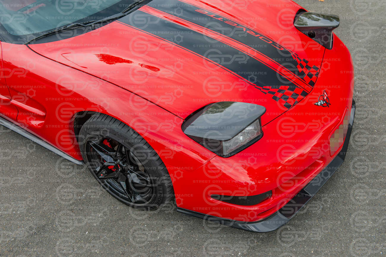 1997-2004 Corvette C5 | Factory Style CARBON FIBER Front Headlight Covers